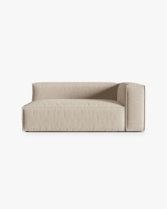 MODUL CANAPEA/COLTAR NURIA BEJ, PE DREAPTA, 185X110 CM, TAPITAT CU TAPITERIE DIN TEXTIL STRUCTURAT LIBERTY, MICADONI