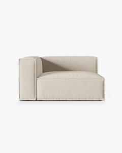 MODUL CANAPEA/COLTAR NURIA BEJ, PE STANGA, 145X110 CM, TAPITAT CU TAPITERIE DIN TEXTIL CATIFEA PARIS, MICADONI
