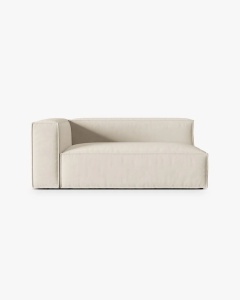 MODUL CANAPEA/COLTAR NURIA BEJ, PE STANGA, 185X110 CM, TAPITAT CU TAPITERIE DIN TEXTIL CATIFEA PARIS, MICADONI