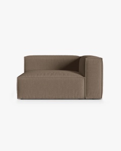 MODUL CANAPEA/COLTAR NURIA CAPPUCCINO, PE DREAPTA, 145X110 CM, TAPITAT CU TAPITERIE DIN TEXTIL STRUCTURAT LIBERTY, MICADONI