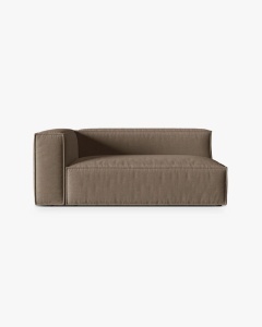 MODUL CANAPEA/COLTAR NURIA CAPPUCCINO, PE STANGA, 185X110 CM, TAPITAT CU TAPITERIE DIN TEXTIL STRUCTURAT LIBERTY, MICADONI