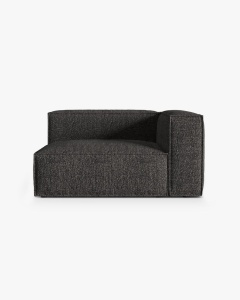 MODUL CANAPEA/COLTAR NURIA GRI ANTRACIT, PE DREAPTA, 145X110 CM, TAPITAT CU TAPITERIE DIN TEXTIL BOUCLE MONET, MICADONI
