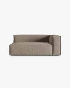 MODUL CANAPEA/COLTAR NURIA GRI CALD, PE DREAPTA, 185X110 CM, TAPITAT CU TAPITERIE DIN TEXTIL CATIFEA PARIS, MICADONI
