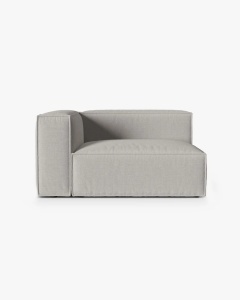 MODUL CANAPEA/COLTAR NURIA GRI DESCHIS, PE STANGA, 145X110 CM, TAPITAT CU TAPITERIE DIN TEXTIL STRUCTURAT LIBERTY, MICADONI