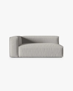 MODUL CANAPEA/COLTAR NURIA GRI DESCHIS PE STANGA, 185X110 CM, TAPITAT CU TAPITERIE DIN TEXTIL STRUCTURAT LIBERTY, MICADONI