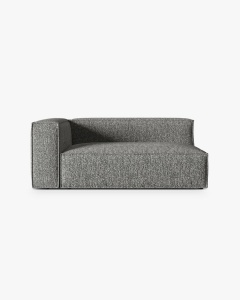 MODUL CANAPEA/COLTAR NURIA GRI GRAFIT, PE STANGA, 185X110 CM, TAPITAT CU TAPITERIE DIN TEXTIL BOUCLE MONET, MICADONI