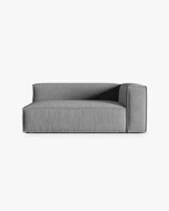 MODUL CANAPEA/COLTAR NURIA GRI, PE DREAPTA, 185X110 CM, TAPITAT CU TAPITERIE DIN TEXTIL CATIFEA PARIS, MICADONI