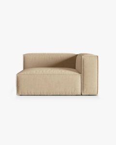 MODUL CANAPEA/COLTAR NURIA NUD, PE DREAPTA, 145X110 CM, TAPITAT CU TAPITERIE DIN TEXTIL CATIFEA PARIS, MICADONI