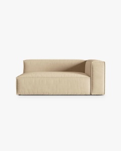 MODUL CANAPEA/COLTAR NURIA NUD, PE DREAPTA, 185X110 CM, TAPITAT CU TAPITERIE DIN TEXTIL CATIFEA PARIS, MICADONI