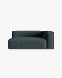 MODUL CANAPEA/COLTAR NURIA PETROL INCHIS, PE DREAPTA, 185X110 CM, TAPITAT CU TAPITERIE DIN TEXTIL STRUCTURAT LIBERTY, MICADONI