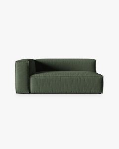 MODUL CANAPEA/COLTAR NURIA VERDE MUSCHI, PE STANGA, 185X110 CM, TAPITAT CU TAPITERIE DIN TEXTIL STRUCTURAT LIBERTY, MICADONI