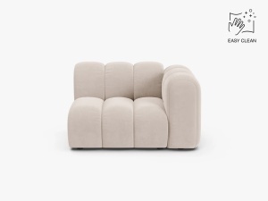 MODUL CANAPEA LUPIN, 114 CM, PE DREAPTA, BEJ DESCHIS, CU TAPITERIE DIN TEXTIL CATIFEA VENUS, MICADONI