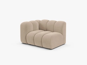 MODUL CANAPEA LUPIN, 114 CM, PE DREAPTA, BEJ INCHIS, CU TAPITERIE DIN TEXTIL CATIFEA VENUS, MICADONI - Img 2