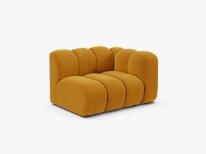 MODUL CANAPEA LUPIN, 114 CM, PE DREAPTA, GALBEN, CU TAPITERIE DIN TEXTIL CATIFEA SALVADOR, MICADONI - Img 2