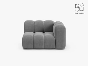 MODUL CANAPEA LUPIN, 114 CM, PE DREAPTA, GRI DESCHIS, CU TAPITERIE DIN TEXTIL CATIFEA VENUS, MICADONI