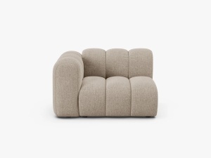 MODUL CANAPEA LUPIN, 114 CM, PE STANGA, BEJ INCHIS, CU TAPITERIE DIN TEXTIL CHENILLE EDEN, MICADONI