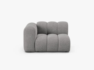 MODUL CANAPEA LUPIN, 114 CM, PE STANGA, GRI DESCHIS, CU TAPITERIE DIN TEXTIL CHENILLE EDEN, MICADONI