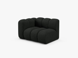 MODUL CANAPEA LUPIN, 114 CM, PE STANGA, NEGRU, CU TAPITERIE DIN TEXTIL BOUCLE BALOO, MICADONI - Img 2