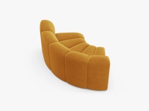 MODUL CANAPEA LUPIN, 185 CM, GALBEN, CU TAPITERIE DIN TEXTIL CATIFEA VENUS, MICADONI - Img 3