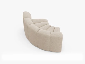 MODUL CANAPEA LUPIN, 185 CM, GRI DESCHIS, CU TAPITERIE DIN TEXTIL BOUCLE BALOO, MICADONI - Img 3