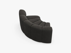 MODUL CANAPEA LUPIN, 185 CM, GRI INCHIS, CU TAPITERIE DIN TEXTIL CHENILLE EDEN, MICADONI - Img 3