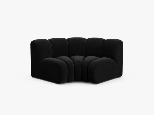 MODUL CANAPEA LUPIN, 185 CM, NEGRU, CU TAPITERIE DIN TEXTIL CATIFEA SALVADOR, MICADONI