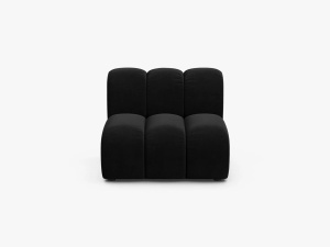 MODUL CANAPEA LUPIN, 90 CM, NEGRU, CU TAPITERIE DIN TEXTIL CATIFEA SALVADOR, MICADONI