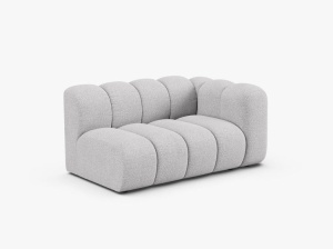 MODUL CANAPEA LUPIN, PE DREAPTA, 144 CM, GRI DESCHIS, CU TAPITERIE DIN TEXTIL BOUCLE BALOO, MICADONI - Img 2