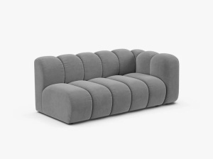 MODUL CANAPEA LUPIN, PE DREAPTA, 173 CM, GRI DESCHIS, CU TAPITERIE DIN TEXTIL CATIFEA VENUS, MICADONI - Img 2