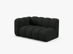 MODUL CANAPEA LUPIN, PE STANGA, 144 CM, NEGRU, CU TAPITERIE DIN TEXTIL BOUCLE BALOO, MICADONI - Img 2