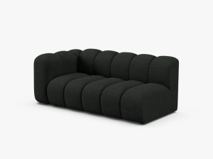 MODUL CANAPEA LUPIN, PE STANGA, 173 CM, NEGRU, CU TAPITERIE DIN TEXTIL BOUCLE BALOO, MICADONI - Img 2
