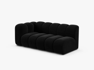MODUL CANAPEA LUPIN, PE STANGA, 173 CM, NEGRU, CU TAPITERIE DIN TEXTIL CATIFEA VENUS, MICADONI - Img 2