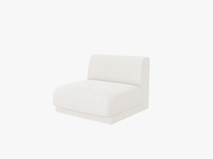 MODUL CANAPEA MILEY, CU SPATAR, ALB, CU TAPITERIE DIN TEXTIL BOUCLE BALOO, MICADONI - Img 2