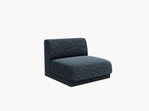 MODUL CANAPEA MILEY, CU SPATAR, ALBASTRU, CU TAPITERIE DI TEXTIL CHENILLE HAGA, MICADONI - Img 2