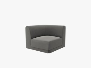 MODUL CANAPEA MILEY, GRI, CU TAPITERIE DIN CATIFEA BLUVEL, MICADONI - Img 2