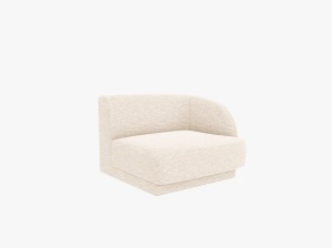 MODUL CANAPEA MILEY, PE DREAPTA, BEJ DESCHIS, CU TAPITERIE DIN TEXTIL CHENILLE HAGA, MICADONI - Img 2