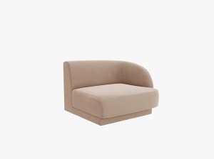 MODUL CANAPEA MILEY, PE DREAPTA, CAPPUCCINO, CU TAPITERIE DIN CATIFEA BLUVEL, MICADONI - Img 2