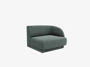 MODUL CANAPEA MILEY, PE DREAPTA, VERDE BENZINA, CU TAPITERIE DIN TEXTIL CHENILLE HAGA, MICADONI - Img 2