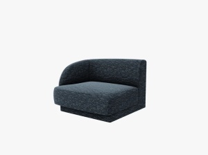 MODUL CANAPEA MILEY, PE STANGA, ALBASTRU, CU TAPITERIE DIN TEXTIL CHENILLE HAGA, MICADONI - Img 2