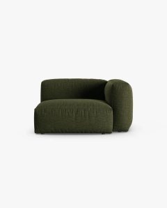 MODUL COLTAR/CANAPEA MARTINA, 120X120 CM, PE DREAPTA, ADANCIME SCAUN 90 CM, VERDE, TAPITAT CU TAPITERIE DIN TEXTIL STRUCTURAT BOSTON, MICADONI