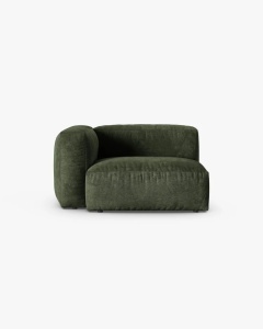 MODUL COLTAR/CANAPEA MARTINA, 120X120 CM, PE STANGA, ADANCIME SCAUN 90 CM, VERDE, TAPITAT CU TAPITERIE DIN TEXTIL CATIFEAA VOGUE, MICADONI