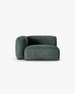 MODUL COLTAR/CANAPEA MARTINA, 120X120 CM, PE STANGA, ADANCIME SCAUN 90 CM, VERDE MUSCHI, TAPITAT CU TAPITERIE DIN TEXTIL CATIFEA VOGUE, MICADONI