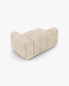MODUL COLTAR/CANAPEA MARTINA, 120X160 CM, PE DREAPTA, ADANCIME SCAUN 90 CM, BEJ DESCHIS, TAPITAT CU TAPITERIE DIN TEXTIL CORDOI TILIA, MICADONI - Img 3