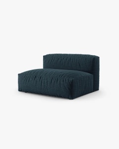 MODUL COLTAR/CANAPEA MARTINA, 120X160 CM, PE STANGA, ADANCIME SCAUN 90 CM, BLUE JEANS, TAPITAT CU TAPITERIE DIN TEXTIL STRUCTURAT BOSTON, MICADONI - Img 2