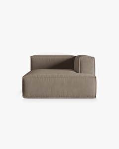 MODUL COLTAR/CANAPEA NURIA GRI CALD, PE DREAPTA, 147X127 CM, TAPITAT CU TAPITERIE DIN TEXTIL CATIFEA PARIS, MICADONI