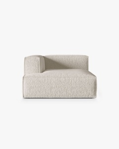 MODUL COLTAR/CANAPEA NURIA MELANJ BEJ, PE STANGA, 147X127 CM, TAPITAT CU TAPITERIE DIN TEXTIL BOUCLE MONET, MICADONI