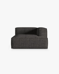 MODUL COLTAR/CANAPEA NURIA MELANJ GRI ANTRACIT, PE DREAPTA, 147X127 CM, TAPITAT CU TAPITERIE DIN TEXTIL BOUCLE MONET, MICADONI