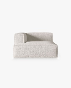 MODUL COLTAR/CANAPEA NURIA MELANJ GRI BEJ, PE STANGA, 147X127 CM, TAPITAT CU TAPITERIE DIN TEXTIL BOUCLE MONET, MICADONI
