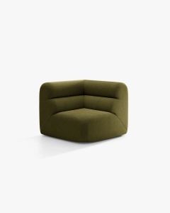 MODUL COLTAR NEO, VERDE MASLINIU INCHIS, 100X100 CM, TAPITAT CU TAPITERIE DIN TEXTIL BOUCLE BALOO, MICADONI