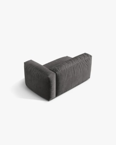 MODUL COTIERA CANAPEA/COLTAR MARTINA, 160X106 CM, PE DREAPTA, GRI, TAPITAT CU TAPITERIE DIN TEXTIL CATIFEA VOGUE, MICADONI - Img 3